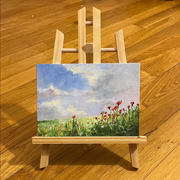Other - Original Painting! Poppies in Field Landscape Canvas Art
